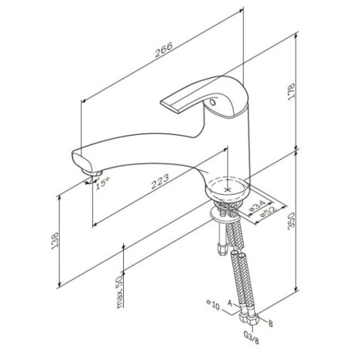 Смеситель для кухни Am.Pm Sense излив 223 мм хром - фото 2