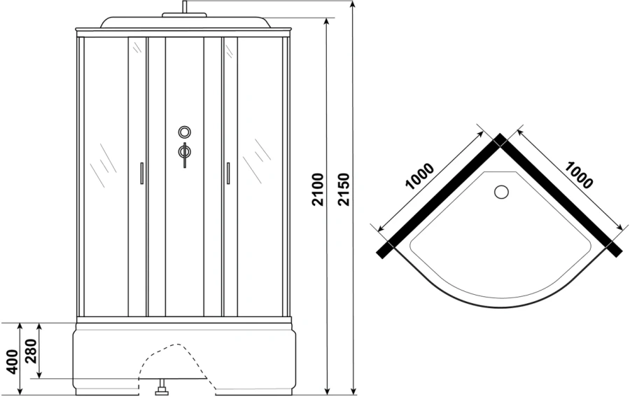 Душевая кабина Niagara Classic 100x100 см стекло матовое, 100х100 - фото 4