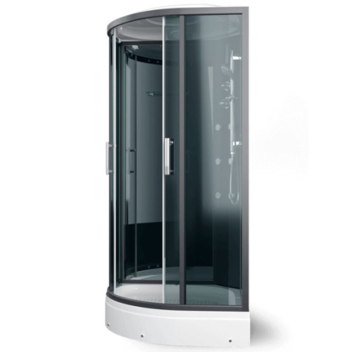 Душевая кабина Erlit Eclipse 90x90 см стекло тонированное, угловые, недорогие, для дачи, с гидромассажем, c тропическим душем, с вентиляцией, с крышей - фото 5