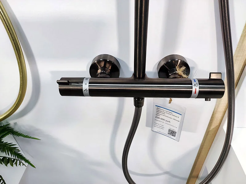 Душевая стойка Hansgrohe Croma Select S черный хром, со смесителем - фото 8