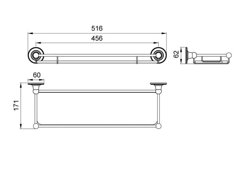 Полка в ванну стеклянная Timo Nelson хром 150072/00 - фото 2