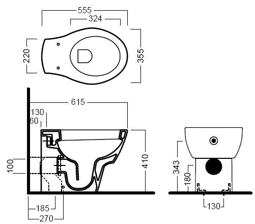 Унитаз приставной Hatria Nido YXBW01 35х55 см - фото 4