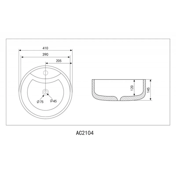 Раковина Abber Bequem 41 см черная матовая, современные, hi-tech - фото 2