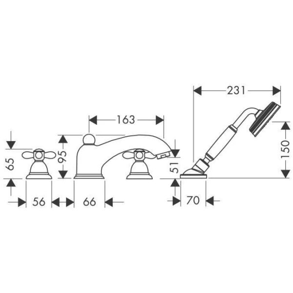 Смеситель на борт ванны Axor Carlton 17444 - фото 2