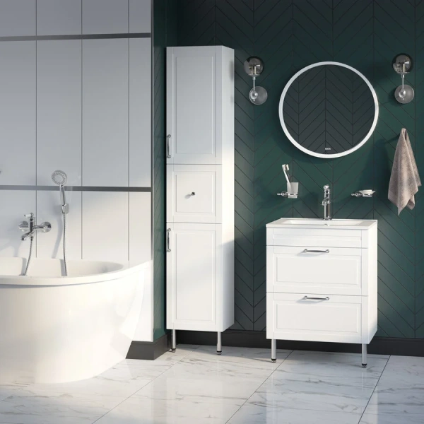Тумба с раковиной напольная IDDIS Oxford OXF80W0i95K 80 см с перекатным организатором index_1 - фото 10