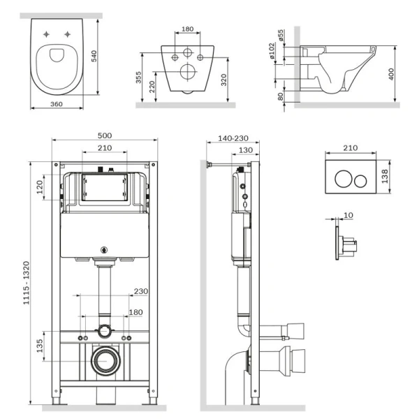 Унитаз с инсталляцией Am.Pm Inspire с сиденьем микролиф - фото 2