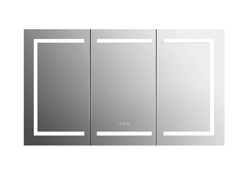 Зеркальный шкаф с подсветкой Акватек 120 см алюминиевый корпус, хром - фото 5