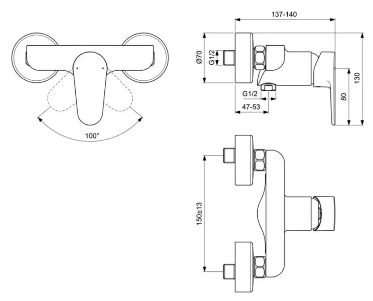 Смеситель для душа Ideal Standard Cerafine O BC499 однорычажный - фото 2