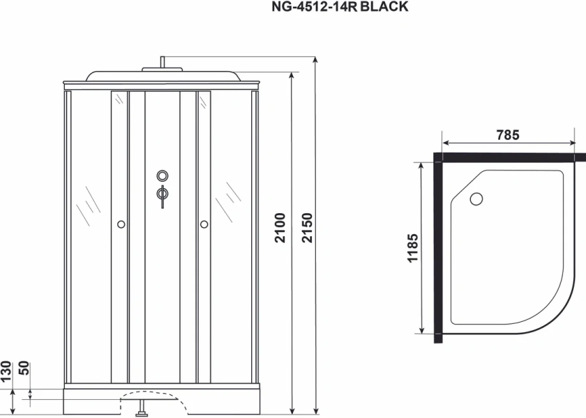 Душевая кабина Niagara Eco 120x80 см правая, стекло мозаика, c низким поддоном - фото 3