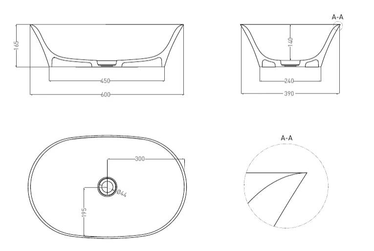 Раковина Salini Mona 60 см покраска по RAL полностью - фото 2