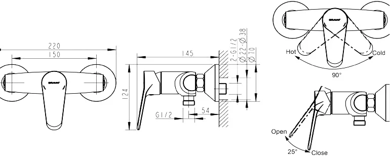 Смеситель для душа Bravat Emeralda хром - фото 4