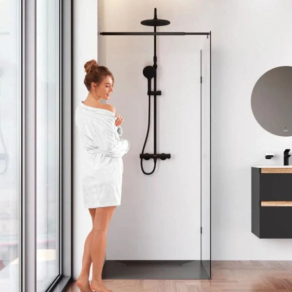 Душевая перегородка Am.Pm X-Joy 90 см профиль черный index_1 - фото 8