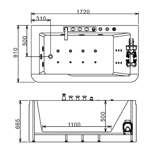 Акриловая ванна пристенная Gemy G9225 K - фото 2