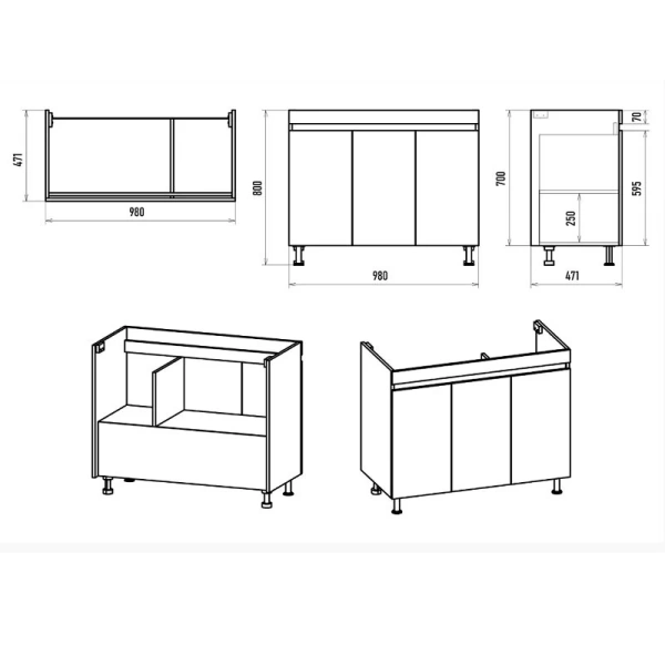 Тумба под раковину напольная Misty Енисей 100 см белая - фото 2
