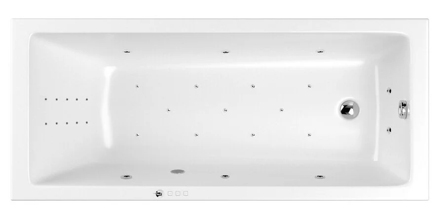 Ванна гидромассажная Whitecross Wave Slim 170 x 75 см, ULTRA NANO, хром, белый, 0111.170075.100.ULTRANANO.CR - фото 1