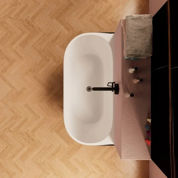 Ванна акриловая Frank F6163, 12531, 170 х 80 см, цвет белый/черный, овальные - фото 5