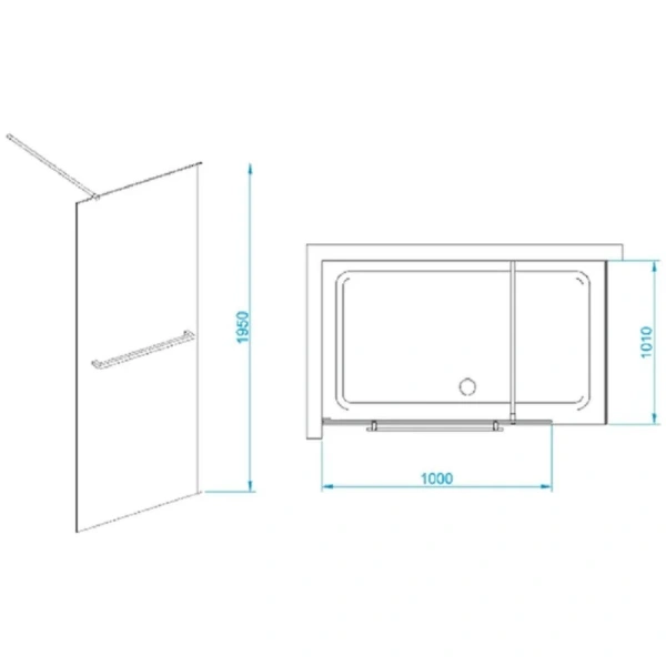 Душевая перегородка RGW Walk In WA-040 100 см профиль хром стекло прозрачное, современные, hi-tech - фото 2