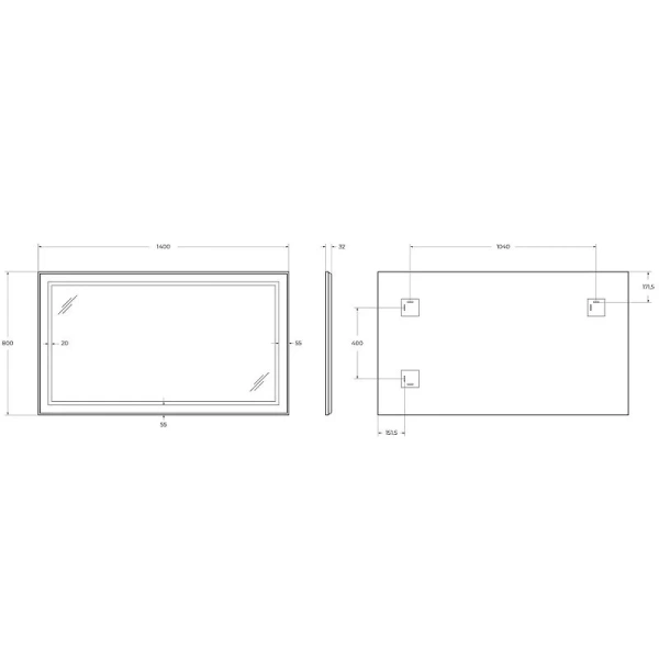 Зеркало с подсветкой BelBagno Kraft 140 см сатин, нет в наличии - фото 2