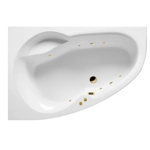 Ванна гидромассажная Excellent Newa Soft 160 x 95 см, левая, белый/золото, WAEX.NEL16.SOFT.GL - фото 1