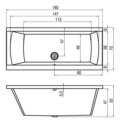 Ванна гидромассажная Riho Julia 160 x 70 см, JOY - фото 2