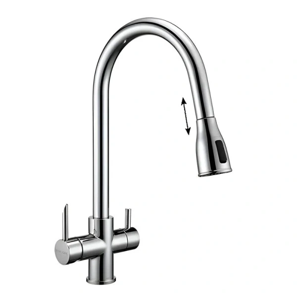 Смеситель для кухни Paulmark Lange La214212 с выдвижным изливом - фото 1