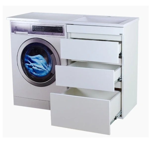 Тумба с раковиной напольная Misty Фостер 120 см с тремя ящиками, белая - фото 7