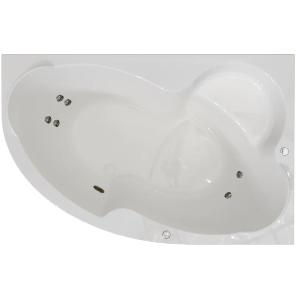 Гидромассажная ванна Радомир Ирма 2-79-2-1-9-216/2-79-2-2-9-216, 149 x 96.5 см, L/R, рама-подставка, фронтальная панель, слив-перелив, гидромассаж Стандарт хром пневмокнопка, массаж спины и ступней, белая - фото 2
