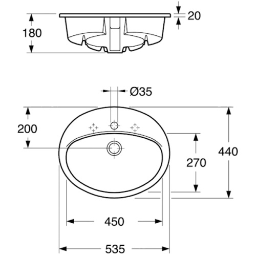 Раковина встраиваемая Gustavsberg Artic 7G285301 60.5х48.5х20 см - фото 3