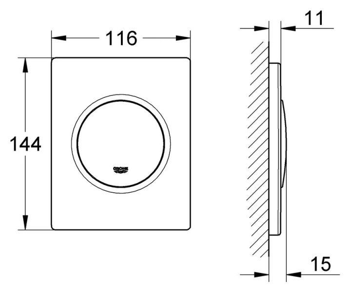 Смывная клавиша, хром, Grohe Nova Cosmopolitan 38804000, нет в наличии - фото 2
