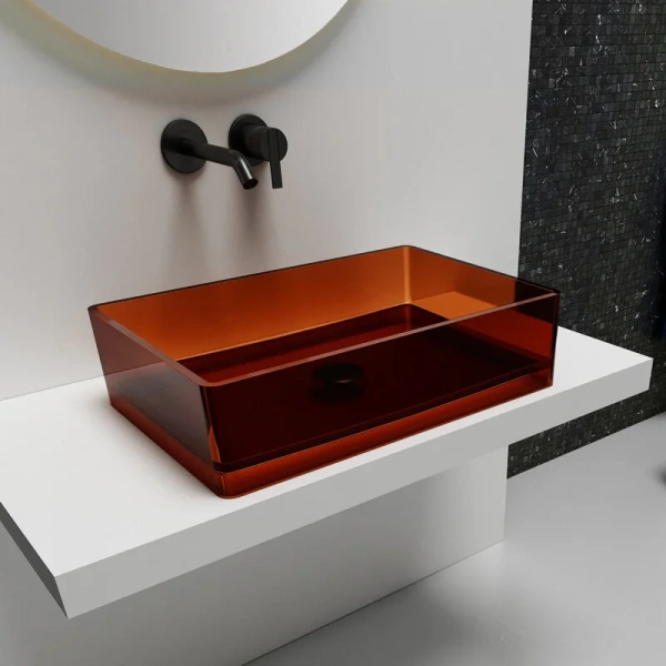 Раковина Abber Kristall 60 см коричневая - фото 1