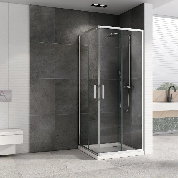 Душевой уголок Abber Schwarzer Diamant 100x100 см профиль хром, хром - фото 4
