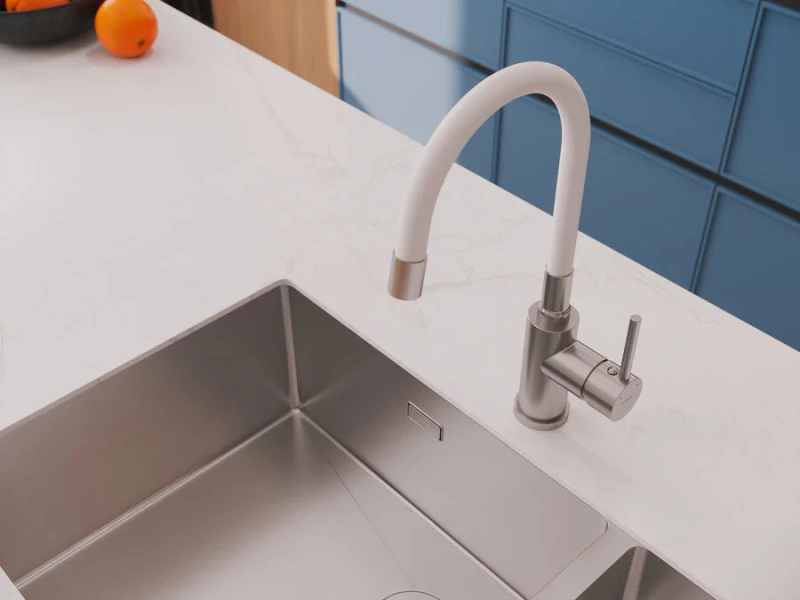 Смеситель для кухни Cersanit Melar сатин/белый, однорычажные, двухрычажные - фото 8