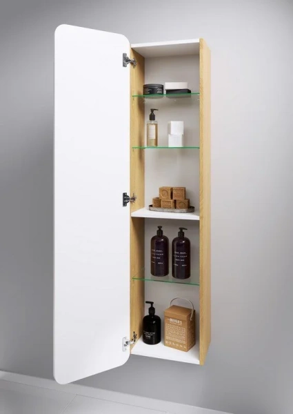 Шкаф-пенал подвесной Aqwella Basic 35 см с одной дверцей - фото 3