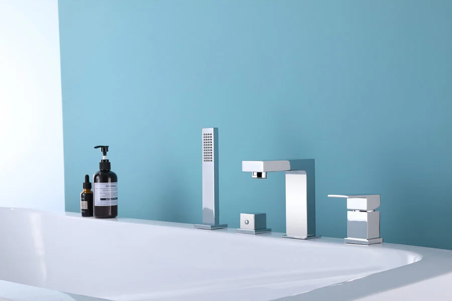 Смеситель на борт ванны Abber Daheim хром, современные, hi-tech - фото 3