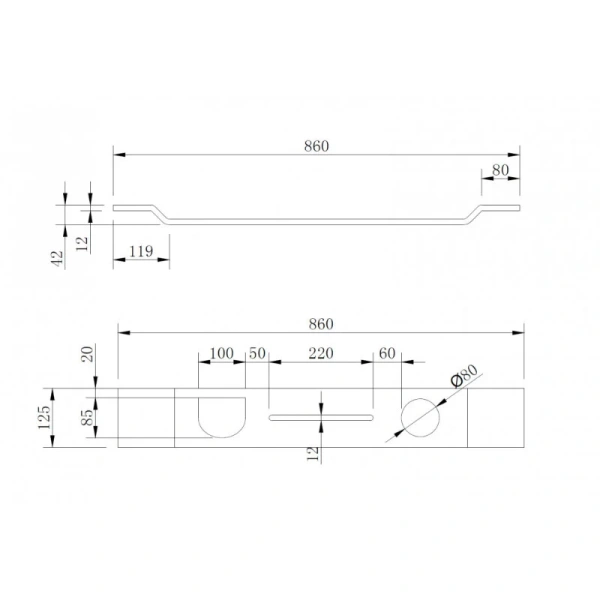 Полка для ванны Abber Stein белая, нет в наличии - фото 2
