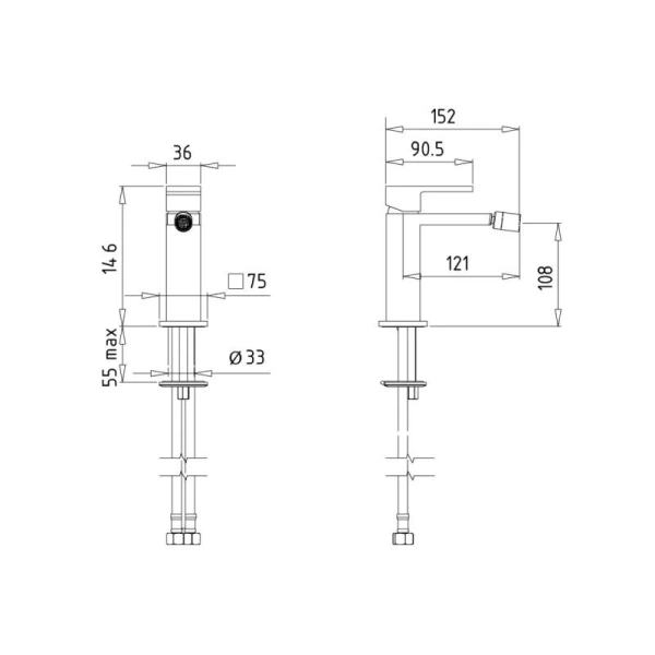 Смеситель для биде Migliore Kvant 2539 плоский излив - фото 3