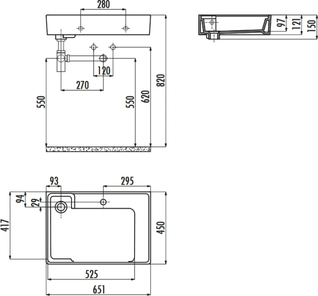 Раковина Creavit Arya 65 см белая - фото 3