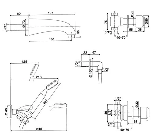 Ванна из искусственного камня Migliore Olivia Angolare 174х80 см фурнитура бронза - фото 2