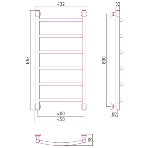 Полотенцесушитель водяной Сунержа Галант+ 40x80 см золотой шелк - фото 3