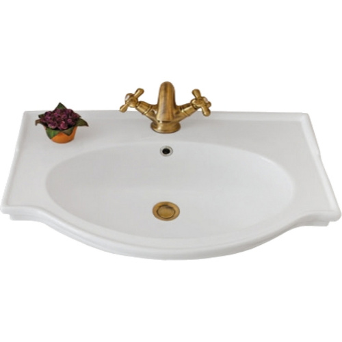 Раковина-консоль керамическая, цвет белый, 1 отв. под смес., с кольцом перелива цвета хром, La Beaute Michel LA8370 - фото 11