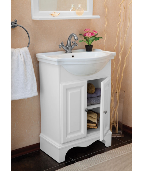 Тумба под раковину, цвет белый матовый, фурнитура состареное серебро, La Beaute Michel index_1 - фото 3