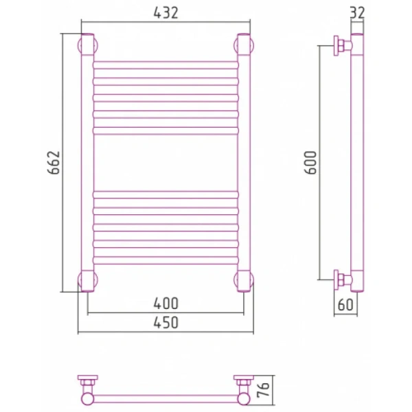 Полотенцесушитель водяной Сунержа Богема+ 40х60 см белый, современные, hi-tech - фото 2