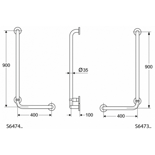Поручень для ванной Ideal Standard Contour S647 угловой опорный - фото 4