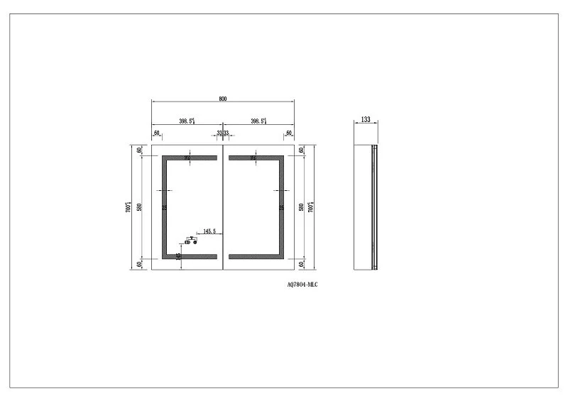 Зеркальный шкаф с подсветкой Акватек 80 см двухдверный, в наличии - фото 2
