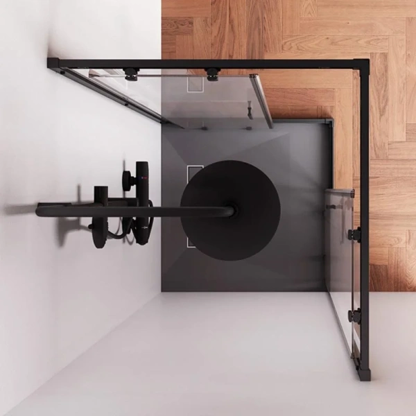 Душевой уголок Am.Pm Gem 80x80 см профиль черный, 80х80 - фото 5