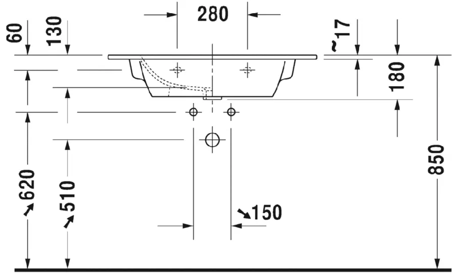 Раковина встраиваемая Duravit ME by Starck 23368300, в наличии, по запросу - фото 3