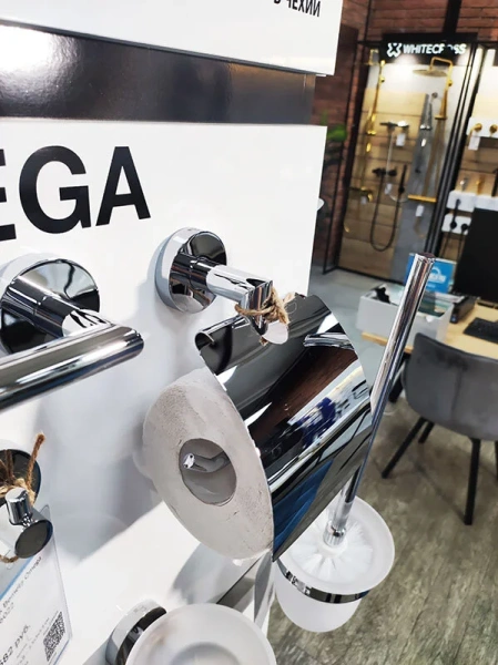 Бумагодержатель Bemeta Omega хром - фото 4