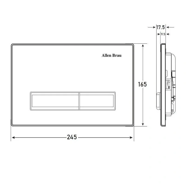 Клавиша смыва Allen Brau Fantasy черная матовая/кнопки никель - фото 2