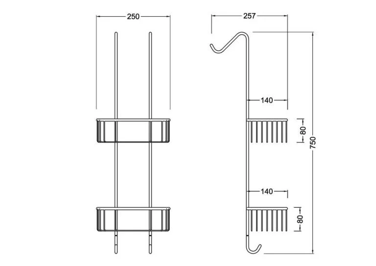 Полка двойная Timo Nelson хром 150084/00, классические, ретро - фото 2