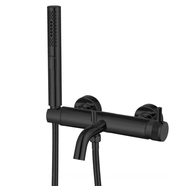 Смеситель Allen Brau Priority 5.31D10-31 для ванны и душа, с душевым гарнитуром, цвет черный матовый - фото 1